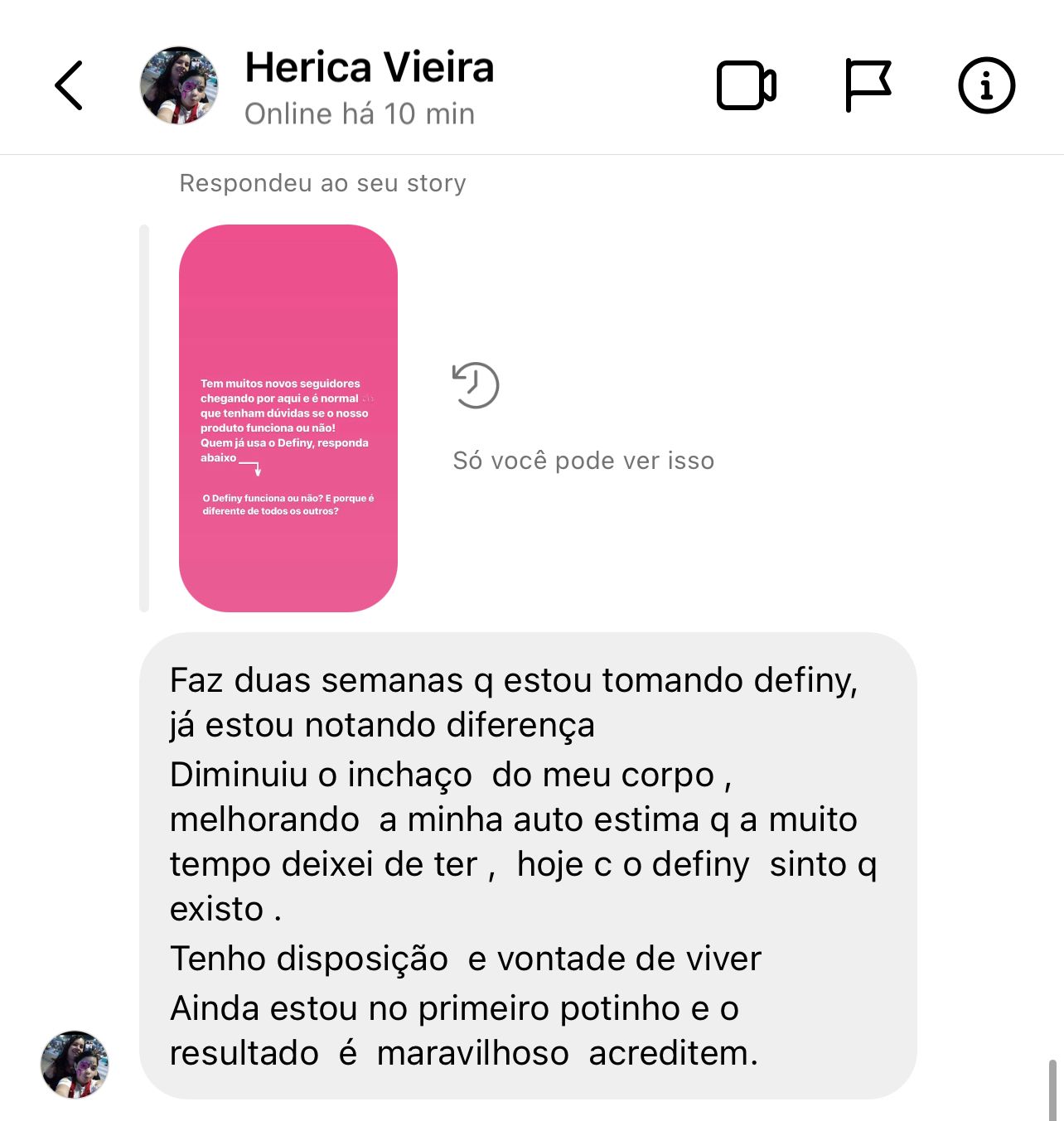 Depoimento Herica Vieira - 2 semanas de uso